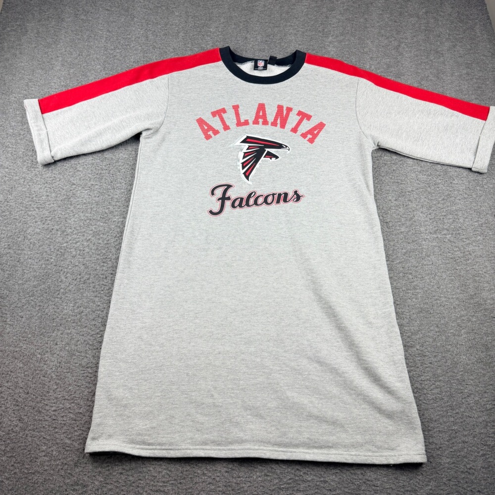 NFL Team Apparel Atlanta Falcons Women's M Medium Gray Red‎ T-Shirt Dress